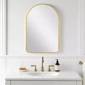 HomeRoots 39 Gold Arch Metal Framed Bathroom Vanity Mirror