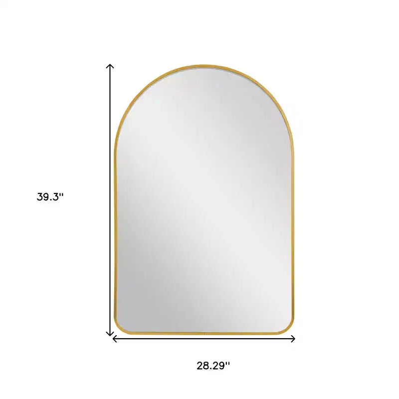 HomeRoots 39 Gold Arch Metal Framed Bathroom Vanity Mirror