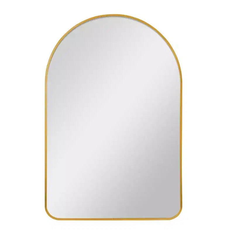 HomeRoots 39 Gold Arch Metal Framed Bathroom Vanity Mirror