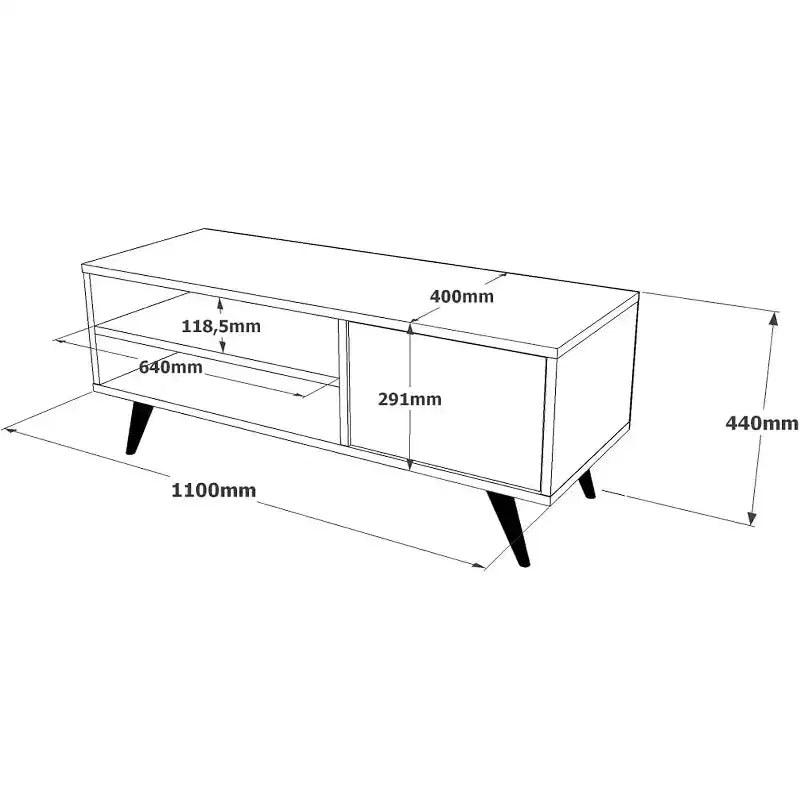 HomeStock Cloud TV Unit Wooden-Legged TV Stand 43 Inches Stone -Uv Print