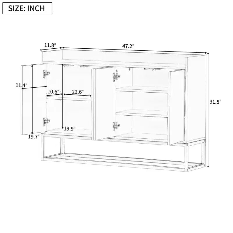 Hostack Modern Sideboard Elegant Buffet Cabinet with Large Storage Space for Dining Room, Entryway