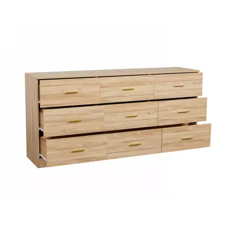 GDFStudio Rowan Farmhouse Wooden 9-Drawer Dresser