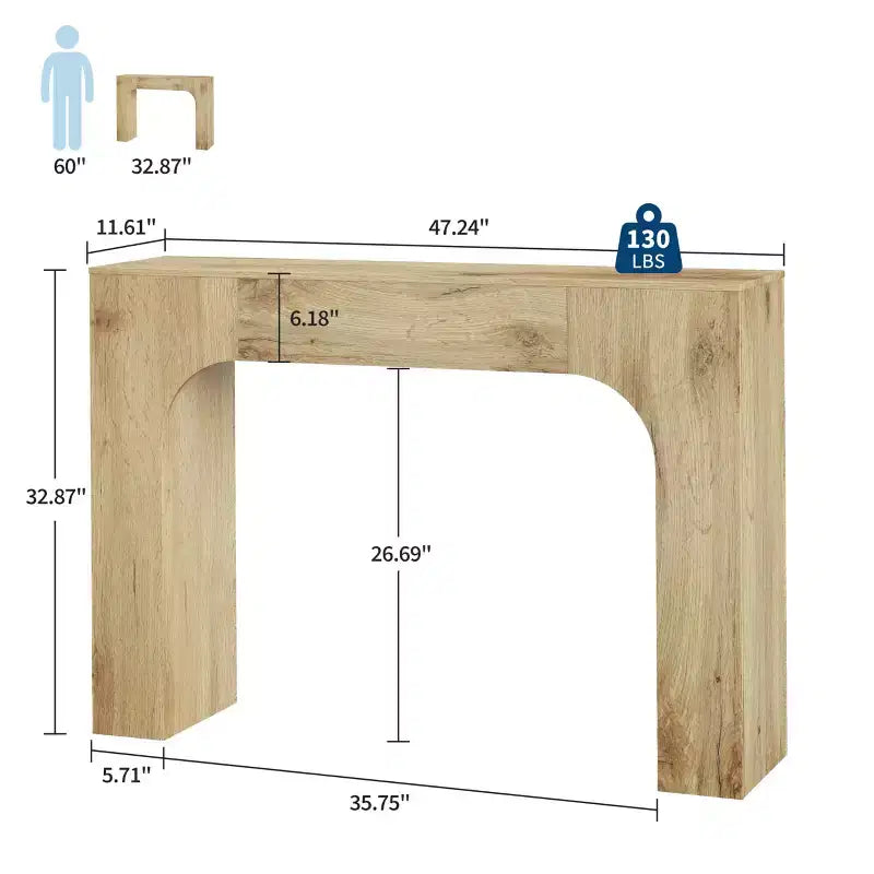 GustoWave 47 Inch Farmhouse Console Table, Long Wood Entryway Table Behind Couch, Easy Assembly Hallway Furniture for Living Rooms