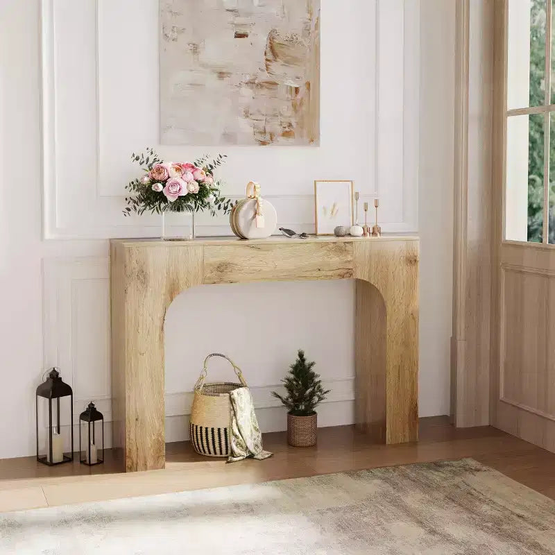 GustoWave 47 Inch Farmhouse Console Table, Long Wood Entryway Table Behind Couch, Easy Assembly Hallway Furniture for Living Rooms