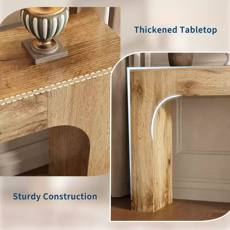 GustoWave 47 Inch Farmhouse Console Table, Long Wood Entryway Table Behind Couch, Easy Assembly Hallway Furniture for Living Rooms