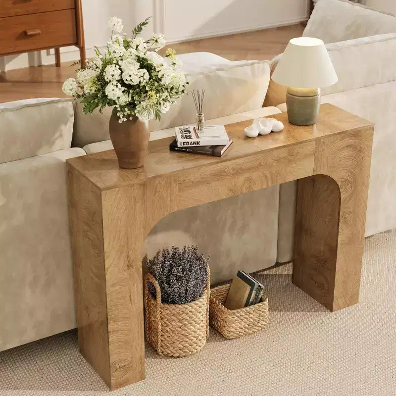 GustoWave 47 Inch Farmhouse Console Table, Long Wood Entryway Table Behind Couch, Easy Assembly Hallway Furniture for Living Rooms