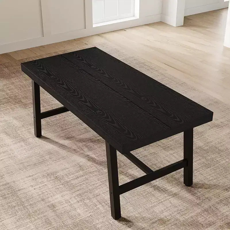 63in Large Rectangle Dining Table for 4-6 People, Rustic Wood Kitchen Table with Metal Legs, Industrial Patio Table for Living Room, Dining Room