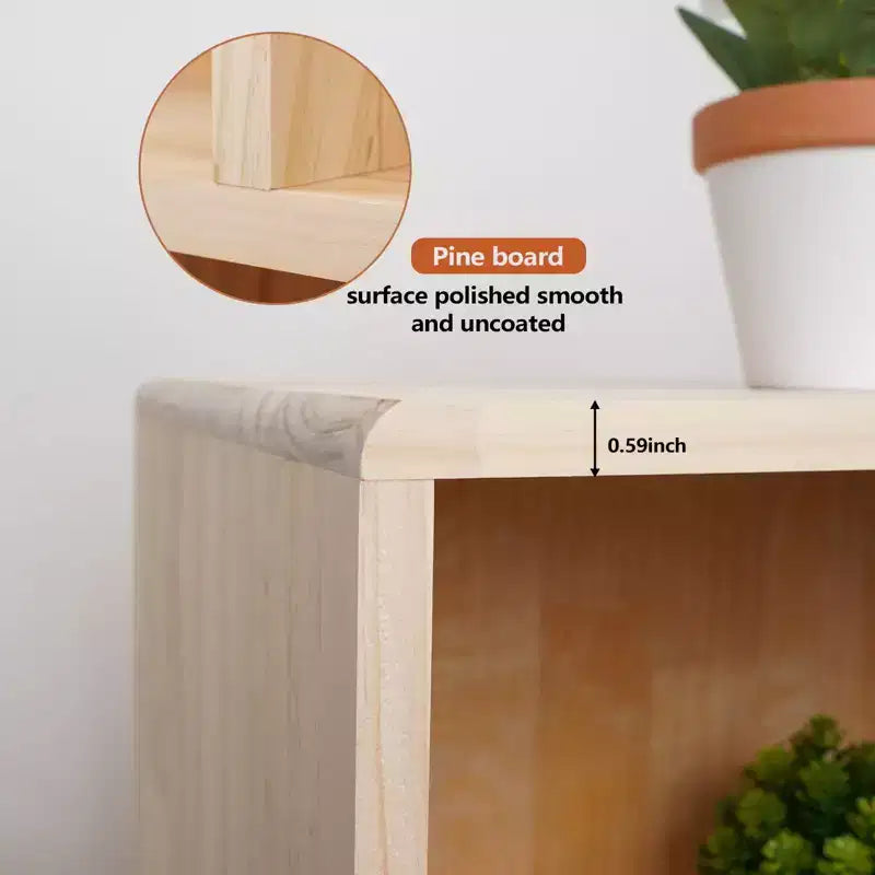 Okak Modern Pine Bookshelf with 7/8-Compartment, Fixed Shelves Bookcase, Cube Storage for Living Room