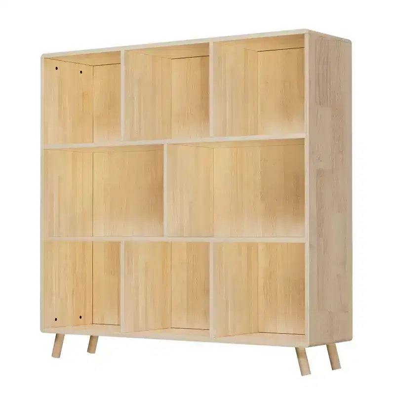 Okak Modern Pine Bookshelf with 7/8-Compartment, Fixed Shelves Bookcase, Cube Storage for Living Room
