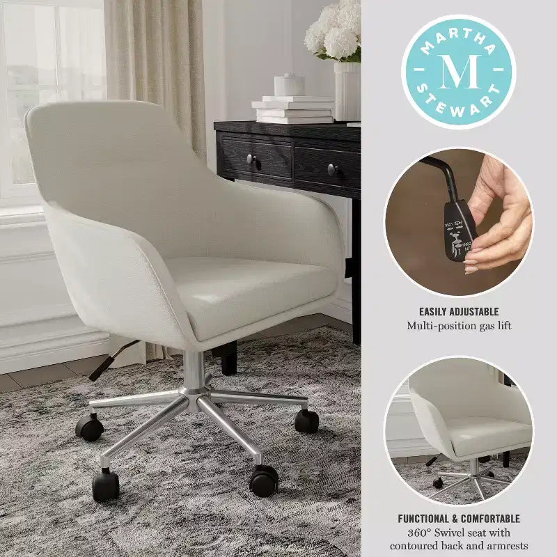 Martha Stewart Rayna Upholstered Office Chair