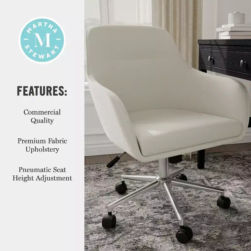 Martha Stewart Rayna Upholstered Office Chair