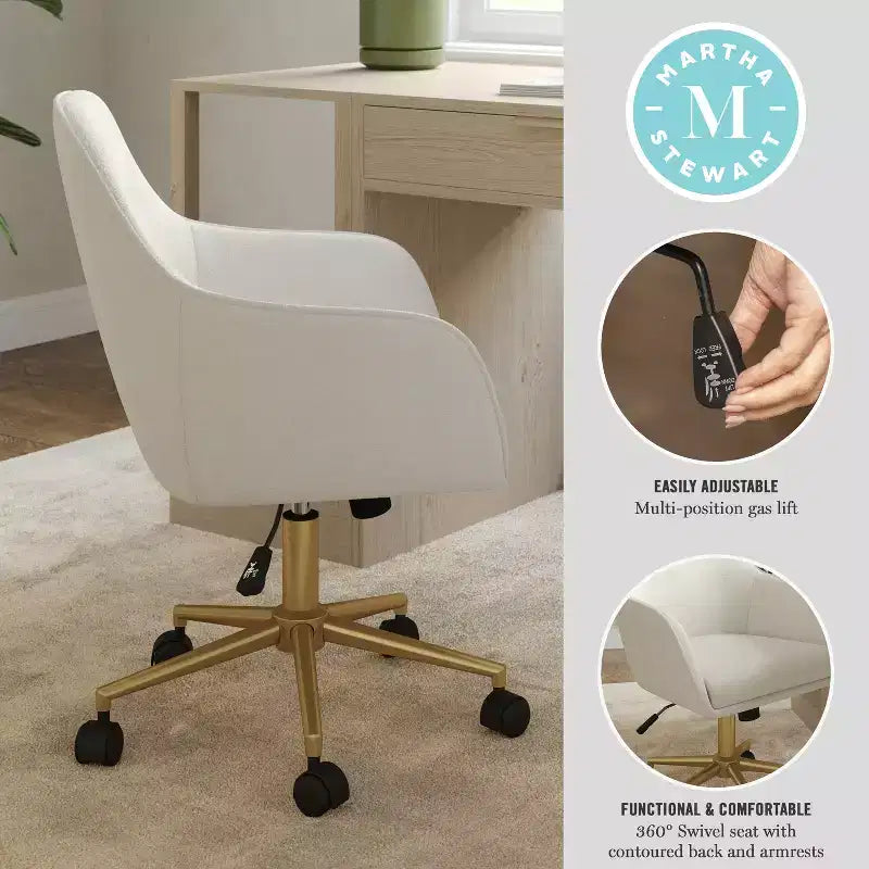 Martha Stewart Rayna Upholstered Office Chair