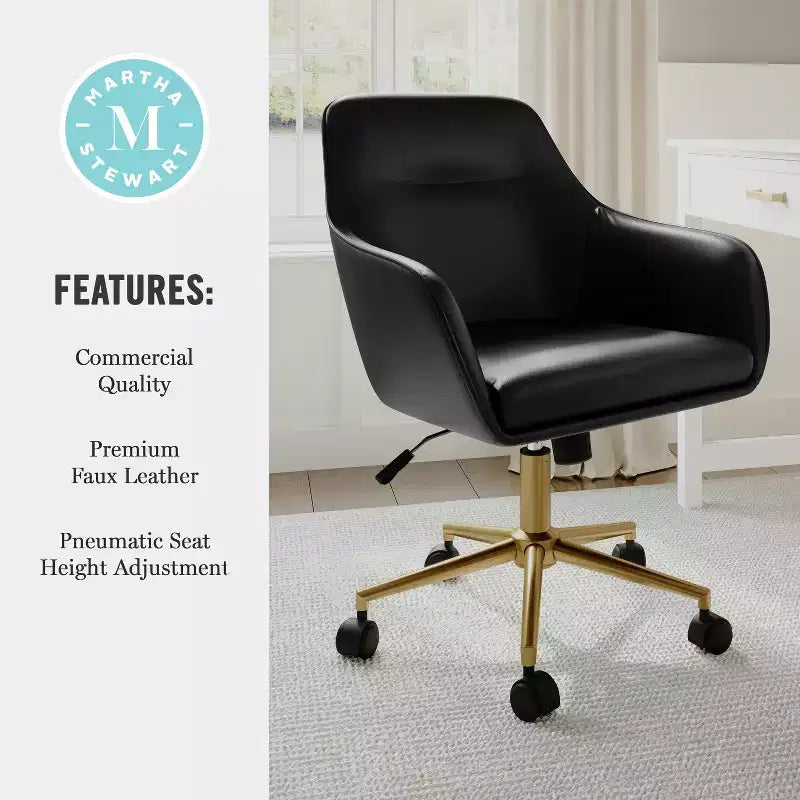 Martha Stewart Rayna Upholstered Office Chair