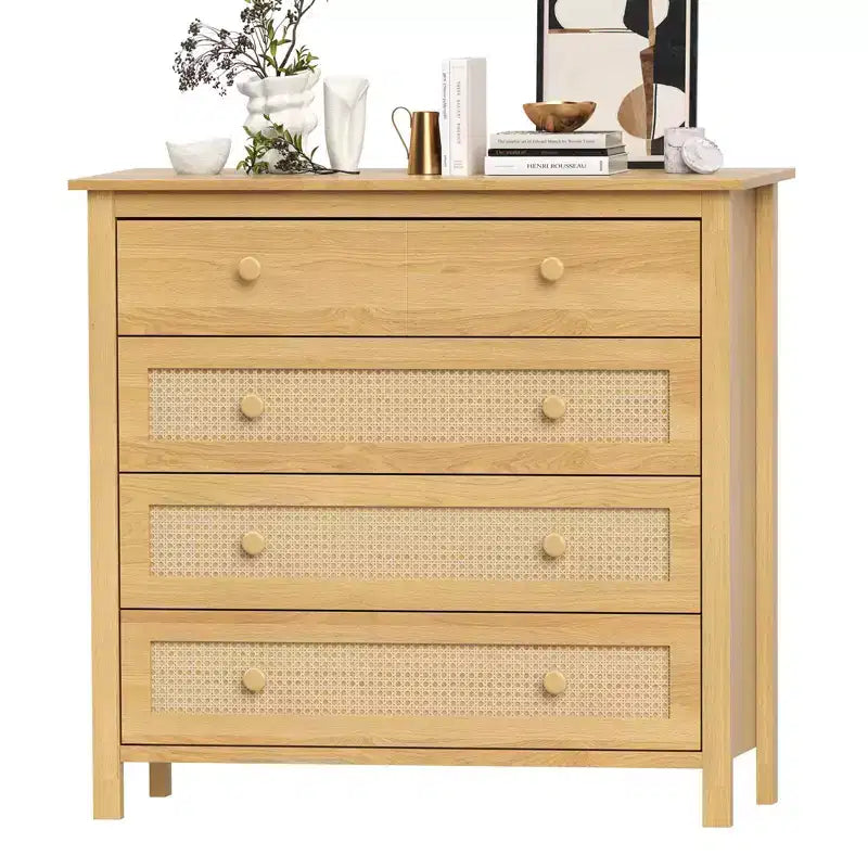 Okak Farmhouse Sideboard Cabinet, Buffet Cabinet with 4 Drawers, Storage Cabinet for Living Room, Dining Room, Kitchen