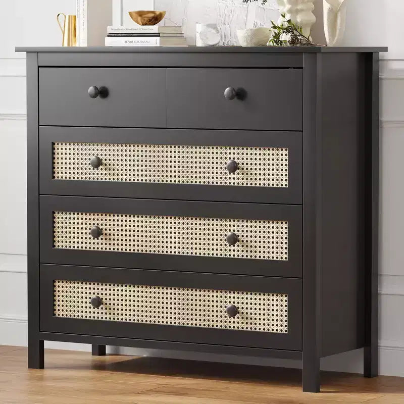Okak Farmhouse Sideboard Cabinet, Buffet Cabinet with 4 Drawers, Storage Cabinet for Living Room, Dining Room, Kitchen