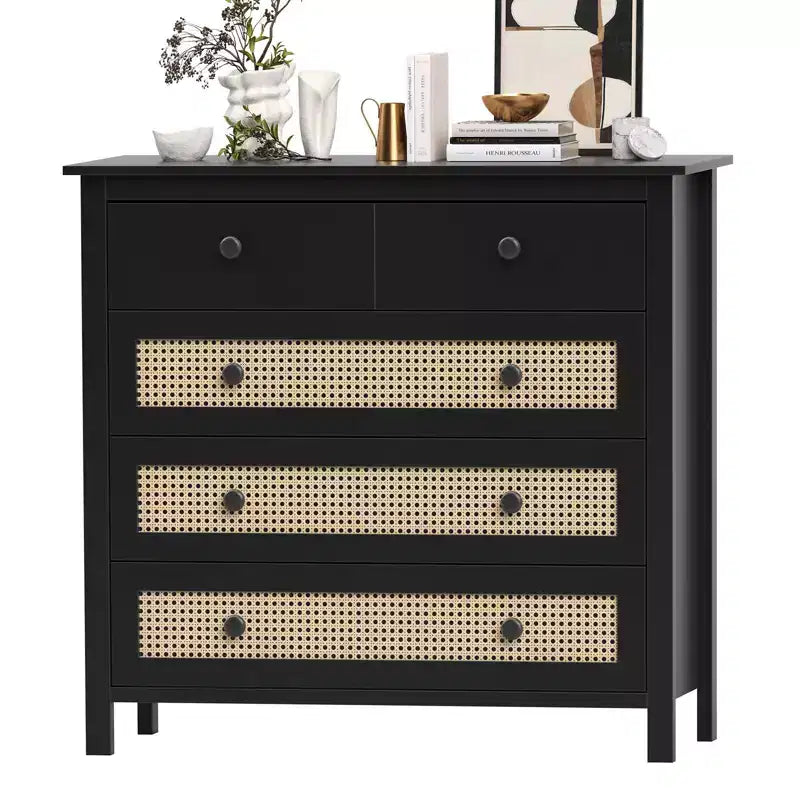 Okak Farmhouse Sideboard Cabinet, Buffet Cabinet with 4 Drawers, Storage Cabinet for Living Room, Dining Room, Kitchen