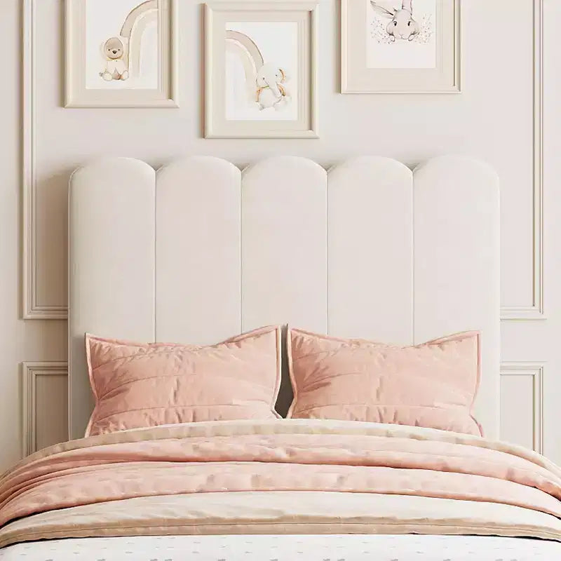 Beige Velvet Twin Bed Frame with Storage Drawer, Headboard, Slat Support, No Box Spring, Noise-Free, Easy Assembly