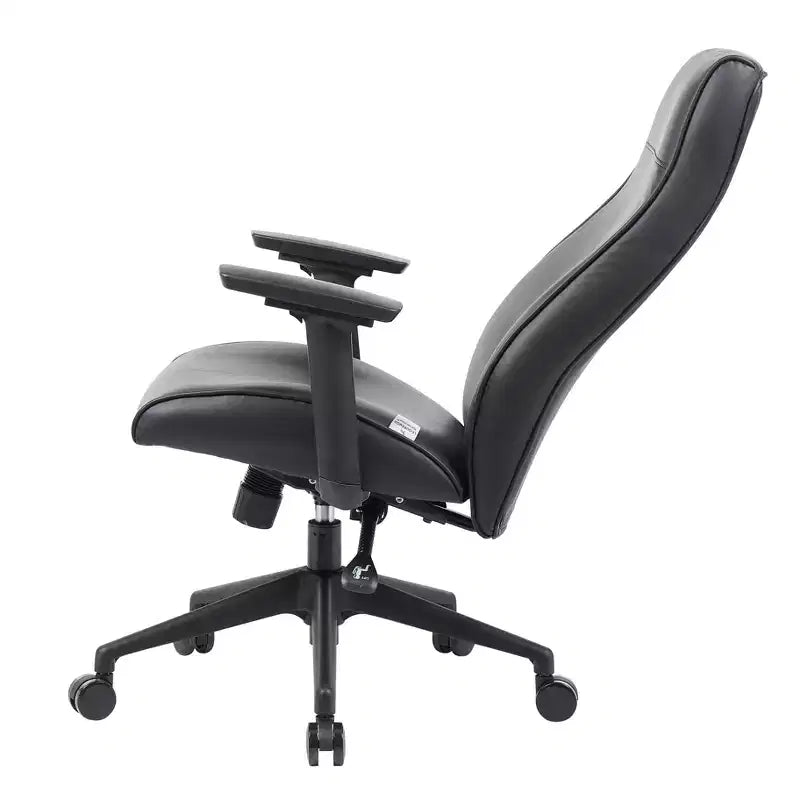 Maxwell Upholstered High-Back Executive Office Chair in PU Leather, Adjustable Height and Arms, Knee-Tilt & 360 Swivel, Ergonomic Computer Desk Chair
