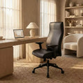 Maxwell Upholstered High-Back Executive Office Chair in PU Leather, Adjustable Height and Arms, Knee-Tilt & 360 Swivel, Ergonomic Computer Desk Chair