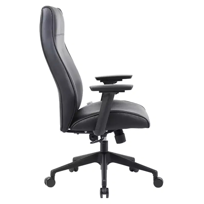 Maxwell Upholstered High-Back Executive Office Chair in PU Leather, Adjustable Height and Arms, Knee-Tilt & 360 Swivel, Ergonomic Computer Desk Chair
