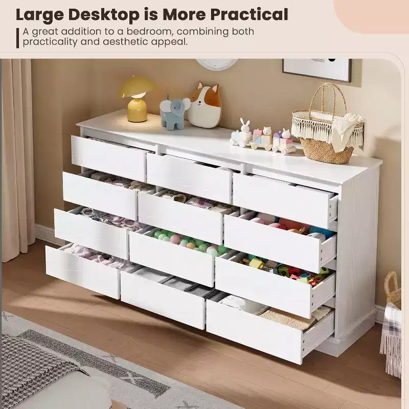 9/12 drawer chest of drawers for bedroom,chest of drawers with Deep drawers,Large chest of drawers for closet with Wide Top,Wooden chest of drawers