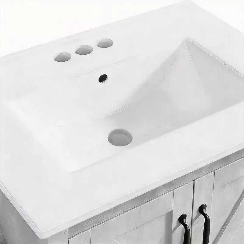 24/30 Inch Modern Vanity with Ceramic Sink 2 Doors 1 Drawer Freestanding Bathroom Cabinet Contemporary Design for Your Bathrooms