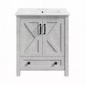 24/30 Inch Modern Vanity with Ceramic Sink 2 Doors 1 Drawer Freestanding Bathroom Cabinet Contemporary Design for Your Bathrooms