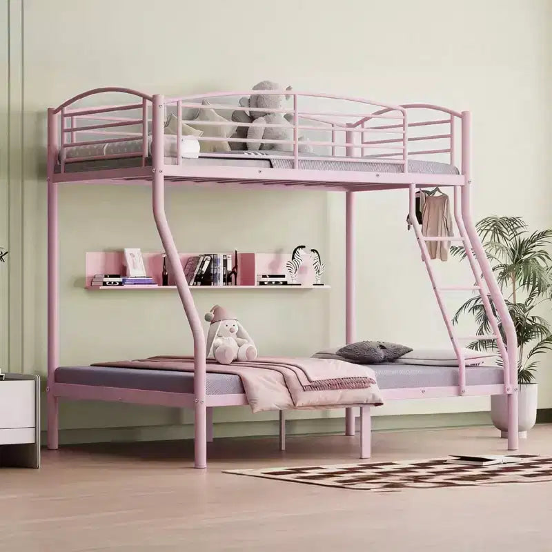 Twin Over Full Bunk Bed,Metal Bunk Beds with Ladder and Guardrail,Heavy Duty,Smooth Rounded Edges,Space Saving Design,Ideal for Dorms and Small Rooms
