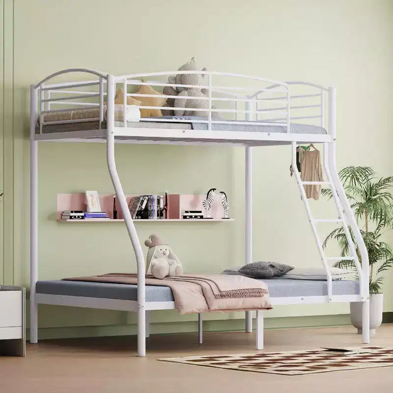 Twin Over Full Bunk Bed,Metal Bunk Beds with Ladder and Guardrail,Heavy Duty,Smooth Rounded Edges,Space Saving Design,Ideal for Dorms and Small Rooms