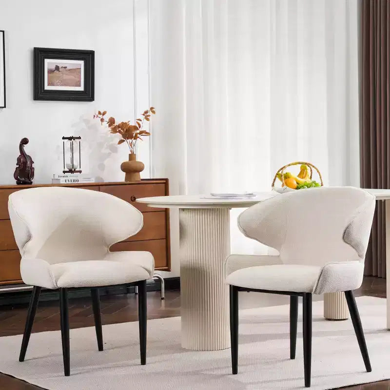 GDFStudio Nellie Modern Upholstered Dining Chairs with Curved Back
