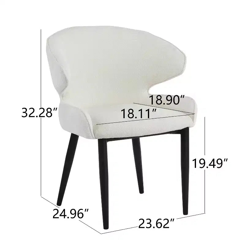 GDFStudio Nellie Modern Upholstered Dining Chairs with Curved Back