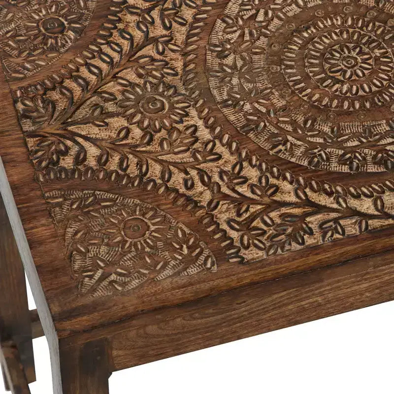 Set of 2 Eclectic Wood Accent Table - Olivia & May