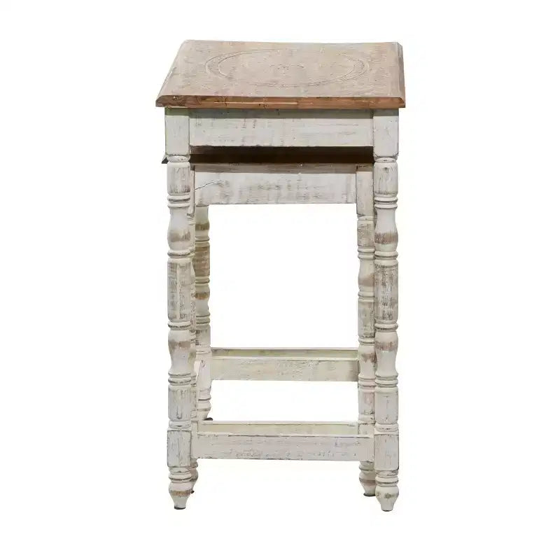 Set of 2 Eclectic Wood Accent Table - Olivia & May