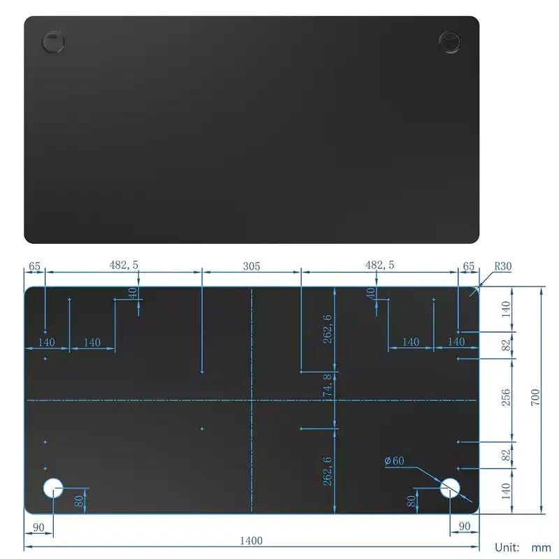 Costway Universal Tabletop for Standard & Standing Desk Frame Black