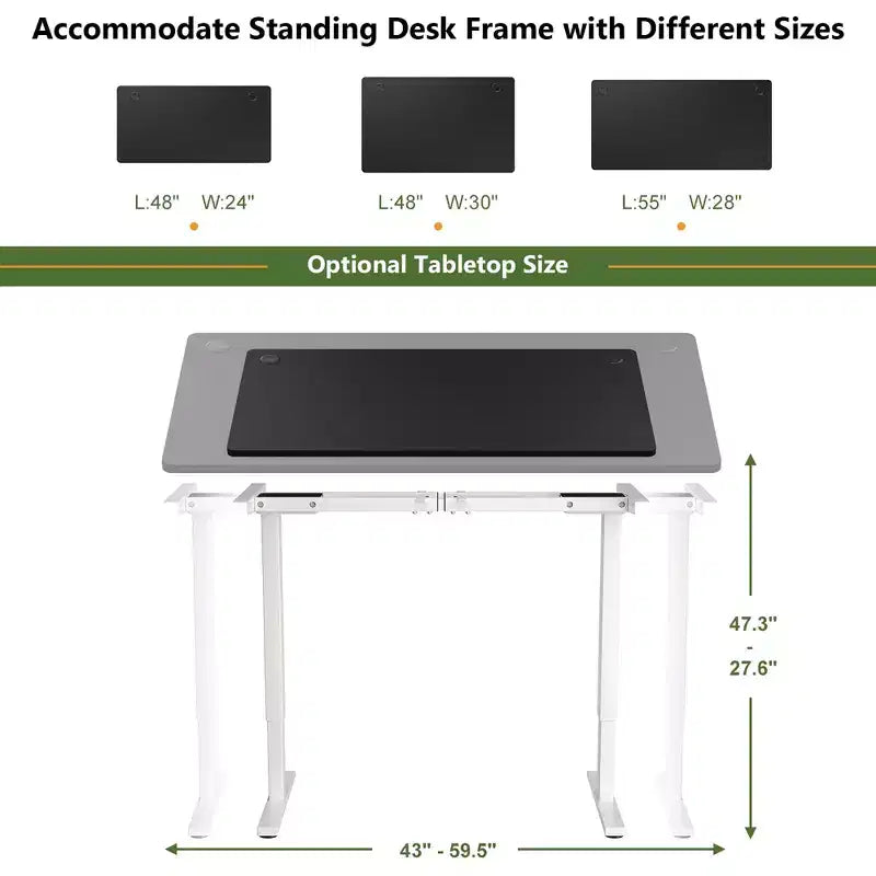 Costway Universal Tabletop for Standard & Standing Desk Frame Black