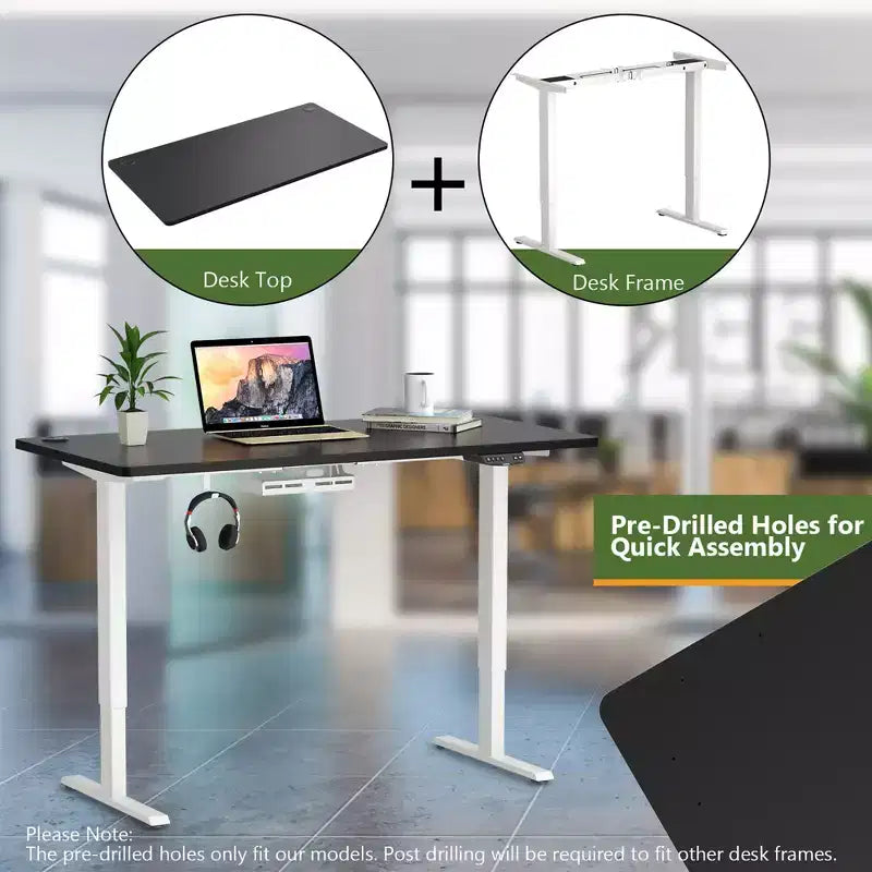 Costway Universal Tabletop for Standard & Standing Desk Frame Black