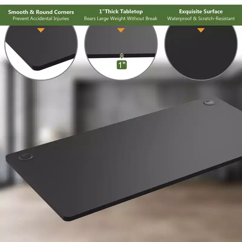 Costway Universal Tabletop for Standard & Standing Desk Frame Black