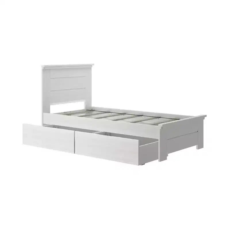 Max & Lily Twin Bed Frame with Storage Drawers, Solid Wood Platform Bed for Kids